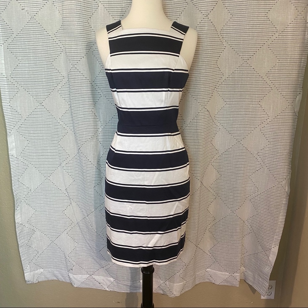Adrianna Papell ~ Striped Square Neckline Dress